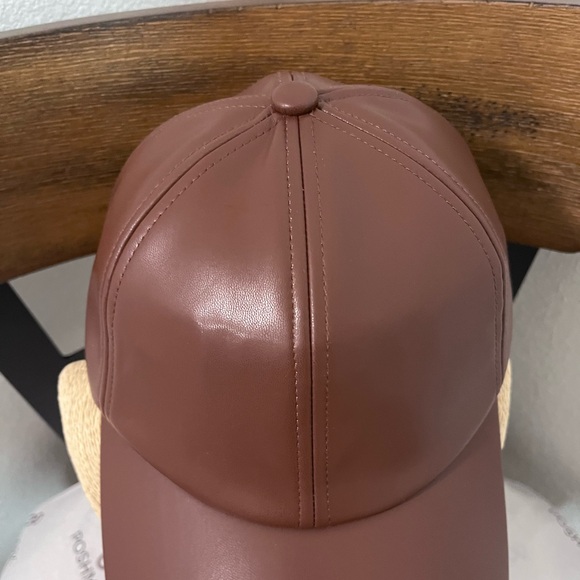 LELE SADOUGHI NWT AUTHENTIC WALNUT FAUX LEATHER BASEBALL CAP main image 14